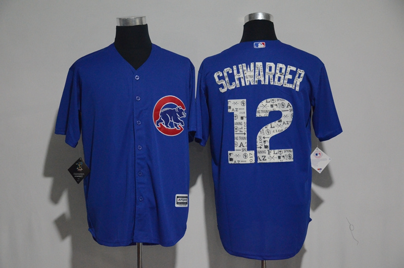 2017 MLB Chicago Cubs #12 Schwarber Blue Fashion Edition Jerseys